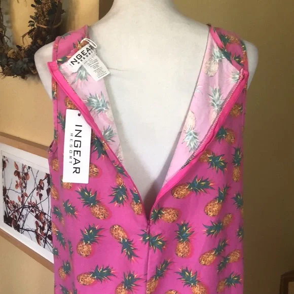 INGEAR RESORT sz XXLarge Pineapple Graphic Tankdress Beach Resort Summer $59 NEW - Picture 6 of 16